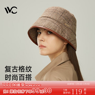 VVC 女士复古格纹渔夫帽