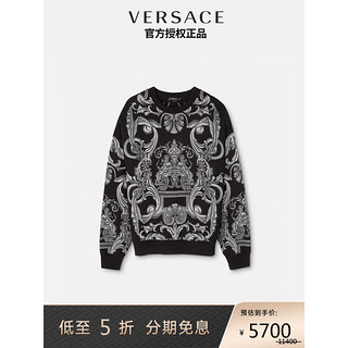 VERSACE 范思哲 22秋冬 奢侈品男士卫衣提花图案宽松休闲长袖套头衫1006493-1A04504-2B900 S