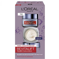 L'OREAL PARIS 巴黎欧莱雅 面霜套装（透明质酸日霜50ml+抗皱晚霜50ml）