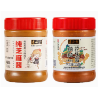 六必居 纯芝麻酱 220g+颗粒花生酱 220g