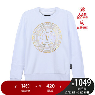 VERSACE 范思哲 女士V字徽章元素卫衣 00003401359 黑色 M