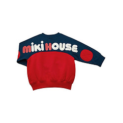 MIKI HOUSE mkihouse经典logo卫衣日本制男女童炫彩拼色长袖新品