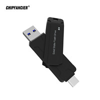 CHIPFANCIER 高速固态U盘金属 Windows To Go 大容量 USB3.1 GEN2 SE D（双头） 512G