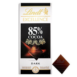 Lindt 瑞士莲 进口特醇黑巧克力排块85%经典排块年货情人节礼物