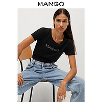 MANGO 芒果 女装T恤时尚美式短款舒适棉质上衣短袖