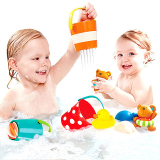 Hape plus会员：Hape洗澡玩具 婴儿戏水 suit0030泰迪玩偶趣味8件套