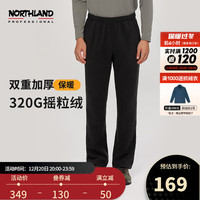 NORTHLAND 诺诗兰 男女绒裤秋冬新款户外加厚PRO200保暖时尚情侣款抓绒裤子NFPBH5761E 黑色-男 180