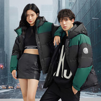 BOSIDENG 波司登 2022新品男女时尚探索情侣款廓形短款连帽防风保暖羽绒服