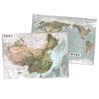 《中国和世界地形图》(共2张、2023版)