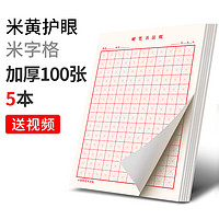 六品堂 硬笔书法纸 钢笔练字本米字格 5本共100张