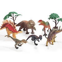 活石 超大只恐龙玩具模型套装 6只装【送2棵树】开窗彩盒礼盒装
