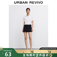 URBAN REVIVO UR2022春季新品女装气质小众珠饰薄款短袖T恤WG12S4MN2012