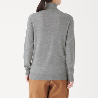 MUJI 无印良品 女士高领毛衣 W9AA871 灰色 XXL