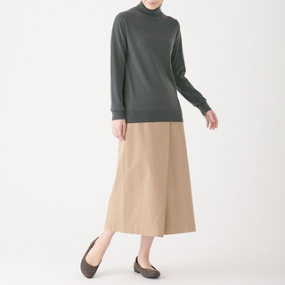 MUJI 无印良品 女士高领毛衣 W9AA871 深灰色 XL