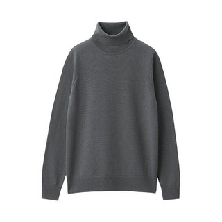 MUJI 无印良品 女士高领毛衣 W9AA871 深灰色 XXL