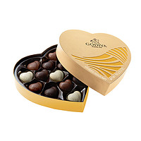 GODIVA 歌帝梵 心形巧克力 3口味 151g 礼盒装（牛奶巧克力5颗+黑巧克力5颗+白巧克力5颗）