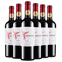 MONTES 蒙特斯 紅天使珍藏梅洛干紅葡萄酒 智利進口紅酒750ml*6瓶整箱