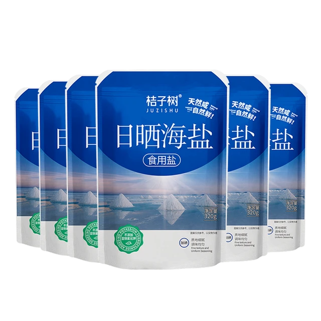 桔子树 日晒海盐320g*6包 加碘盐  食用盐 粮油调味品厨房调料