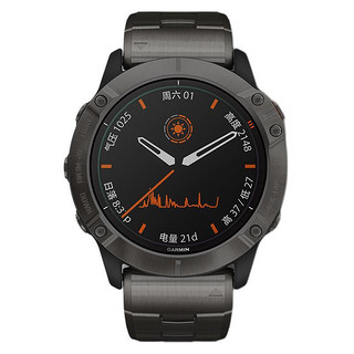 GARMIN 佳明 Fenix 6X Pro 户外智能手表 010-02157-5B 黑色 钛合金太阳能版