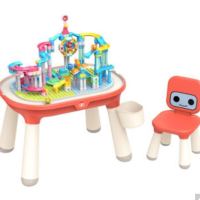 BLOKS 布鲁可积木 多功能收纳游戏学习桌+玩具拼装 积木桌+滑轨包（豪华版）