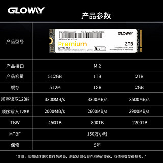 GLOWAY 光威 Premium系列 高级版 M.2 NVMe 固态硬盘 2TB