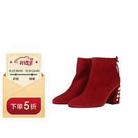 STUART WEITZMAN 斯图尔特韦茨曼SW女士短靴 PEARLLOFTYMIMI SCARLET SUEDE 39