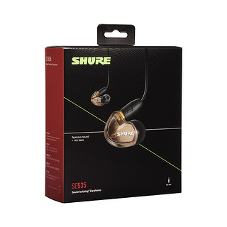 SHURE 舒尔 SE535 入耳式挂耳式动铁有线耳机 碳金色 3.5mm