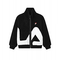 FILA 斐乐 中性仿羊羔绒外套 F51U248926F-BK 正黑色 L