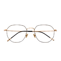 潮库 1899 黑金色纯钛眼镜框+1.56折射率 防蓝光镜片
