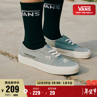 VANS 范斯 官方 Authentic奶绿色可爱刺绣学院风男鞋女鞋帆布鞋 绿色 36