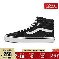 VANS 范斯 官方 线上专售Filmore Hi黑色高街风男鞋板鞋运动鞋 黑色 42.5