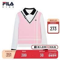 FILA 斐乐 KIDS斐乐童装女大童长袖POLO衫2022秋季新款儿童运动上衣潮