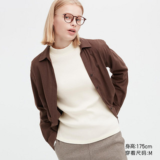 优衣库 女装 罗纹高领T恤(长袖打底 秋冬) 449880 UNIQLO 乳白色 155/80A/S