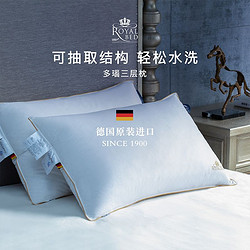 OBB 德国原产OBB Royal bed西伯利亚鹅绒三层枕 可抽取式多瑙枕 白色 可抽取式多瑙枕