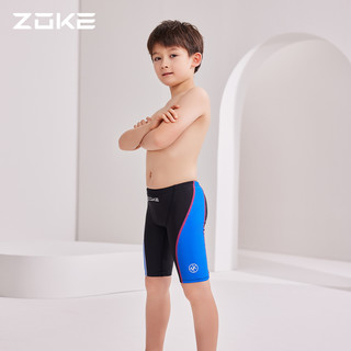 洲克儿童泳裤2022新款泳衣zoke男童泳裤青少年专业训练男孩游泳裤 深蓝/湖蓝2 长训运动员参考详情尺码表