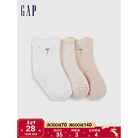Gap 盖璞 新生婴儿可爱短筒袜三双装731129 冬季新款儿童装洋气针织袜子
