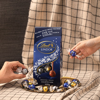 Lindt 瑞士莲 进口软心黑巧克力精选装600g送礼佳选