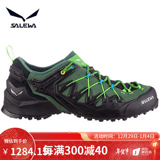 SALEWA 沙乐华 GORE-TEX系列 男子徒步鞋 61375 黑绿色 40.5