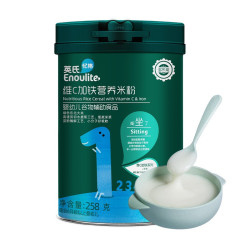 Enoulite 英氏 婴儿高铁米粉米糊辅食宝宝婴幼儿6个月以上罐装258g 维C加铁原味