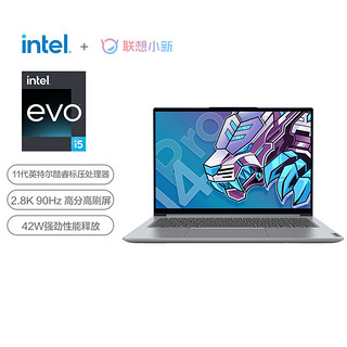 Lenovo 联想 小新 Pro 14 2021款 十一代酷睿版 14.0英寸 轻薄本 银色 (酷睿i5-11320H、核芯显卡、16GB、512GB SSD、2.8K、IPS、90Hz)