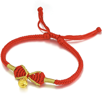 LUK KWAI FOOK 六桂福 SD0600379 蝴蝶结足金手绳 0.54g 红色款