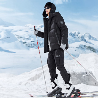 雪中飞 SNOWFLYING2022冬季新款高峰户外运动休闲无缝舒适抗寒男款短款羽绒服 银石灰|8166 现货闪发 185/100A