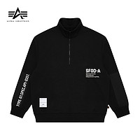 ALPHA INDUSTRIES 字母印花半拉链立领卫衣 3003LXF