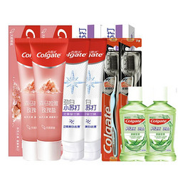 Colgate 高露洁 喜马拉雅盐115g*2+劲白小苏打120g*2+牙刷*2+漱口水100ml*2