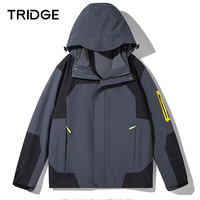 TRIDGE 户外冲锋衣男冬季三合一可拆卸加绒加厚春秋定制防风防水外套女款