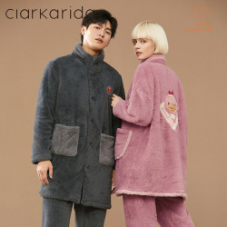 Clarkarida 男女款法兰绒加睡袍