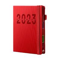 慢作 2023年 A5竖纹日程笔记本 新年红 单本装