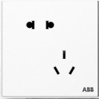 PLUS会员：ABB 盈致系列 白色 错位斜五孔插座10只装