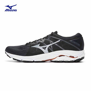 Mizuno 美津浓 Wave Equate 6 男子跑鞋 J1GC224804 黑色/银色 39