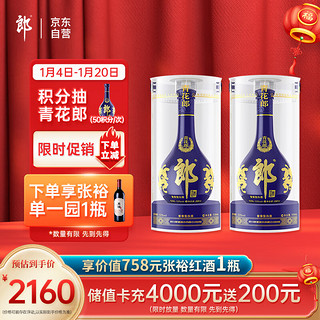 LANGJIU 郎酒 青花郎酒 天宝洞藏 陈酿 53%vol 酱香型白酒 558ml*2瓶 双支装